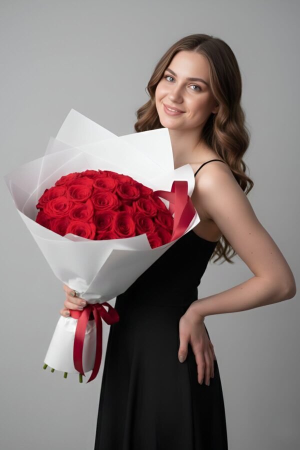 Home 4 Luxury red rose bouquet (30 stems) delivered same day in London by The London Bloom.