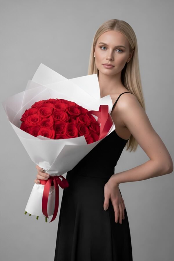 Home 4 Luxury red rose bouquet (30 stems) delivered same day in London by The London Bloom.