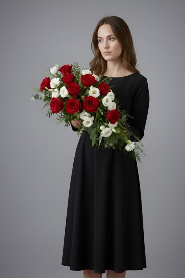 Eustoma and Rose Casket Spray