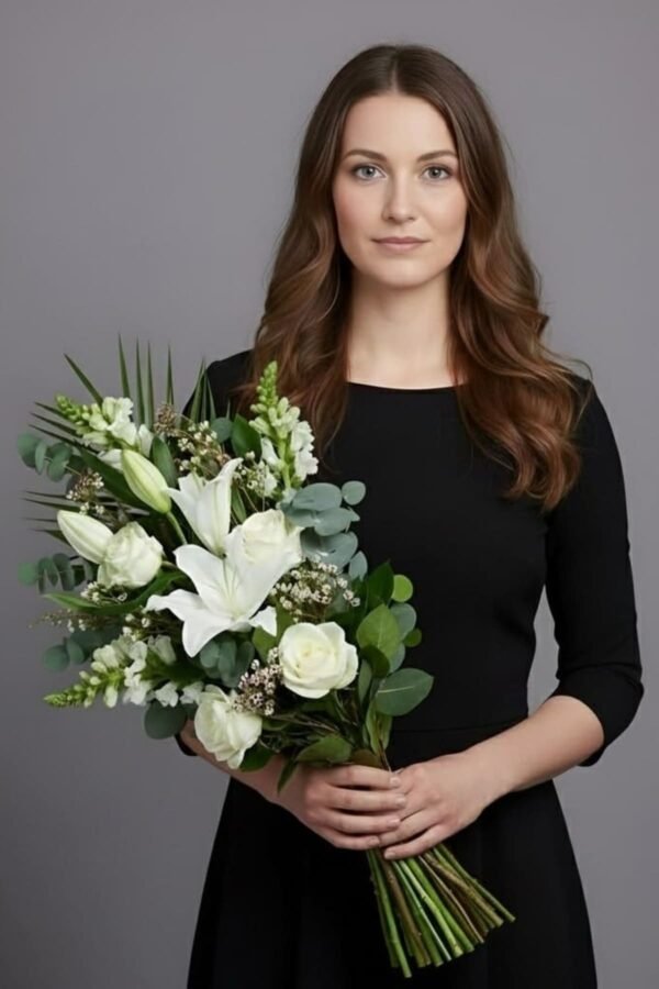 Lily, Rose, Snapdragon Casket Spray